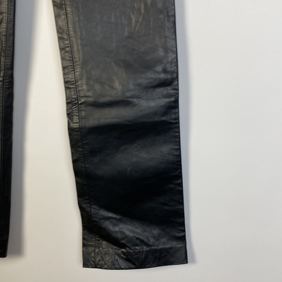 Vintage 90s GAP Genuine Leather Straight Leg Jeans Style Pants! Size 2 - Picture 3 of 5